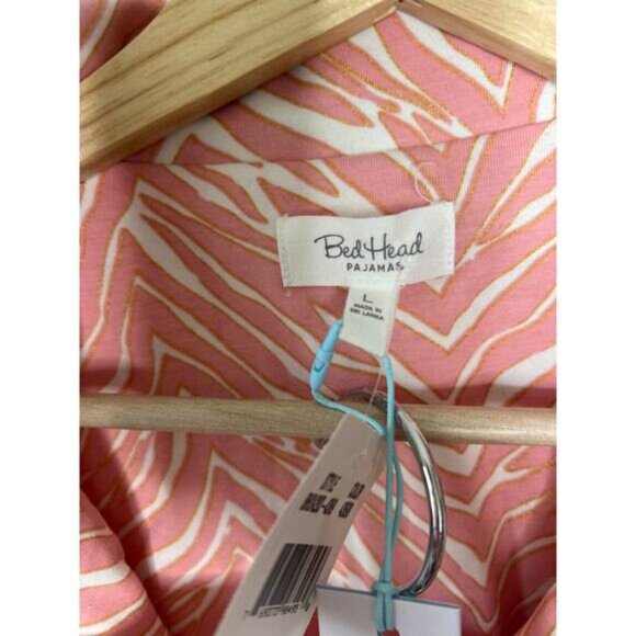 NWT Bed Head Stretch Short Sleeve Shorty PJ Set Wild One Sleepwear Pink Size: L - Picture 5 of 9